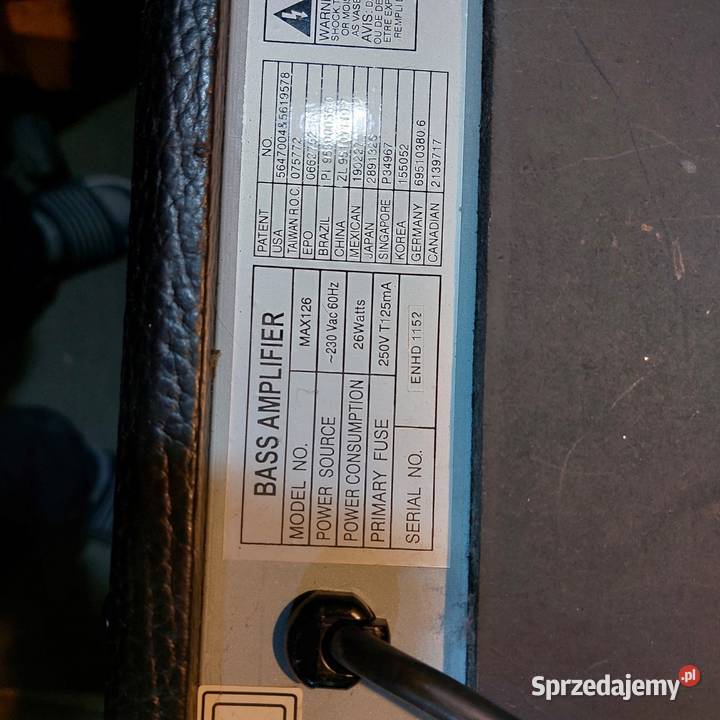 Wzmacniacz basowy 126 plus dodatki łódzkie Skierniewice