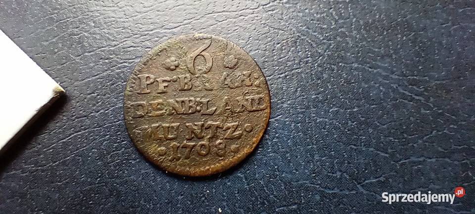 Stare monety 6 fenig 1708 Niemcy srebro Numizmatyka Lesko