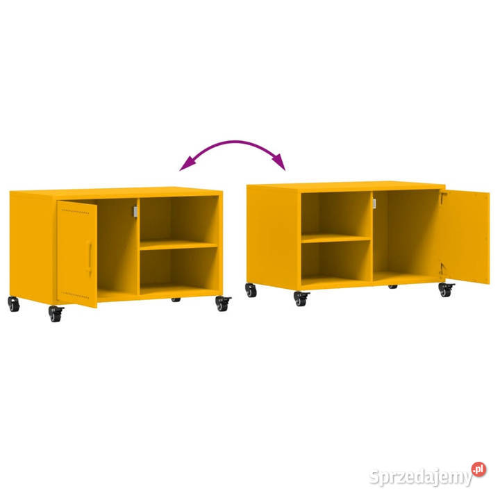 Szafka RTV musztardowa 68x39x435 stal WM846671 Warszawa