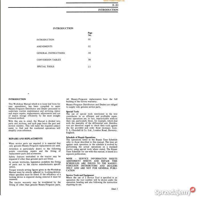 MF 135 148 instrukcja napraw wysylka Kielce