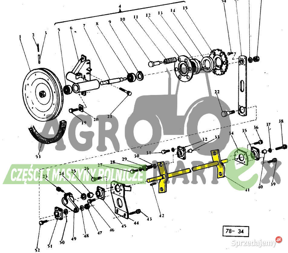 1722534M91 WAŁ PODSIEWACZA L100 MF Wichrów