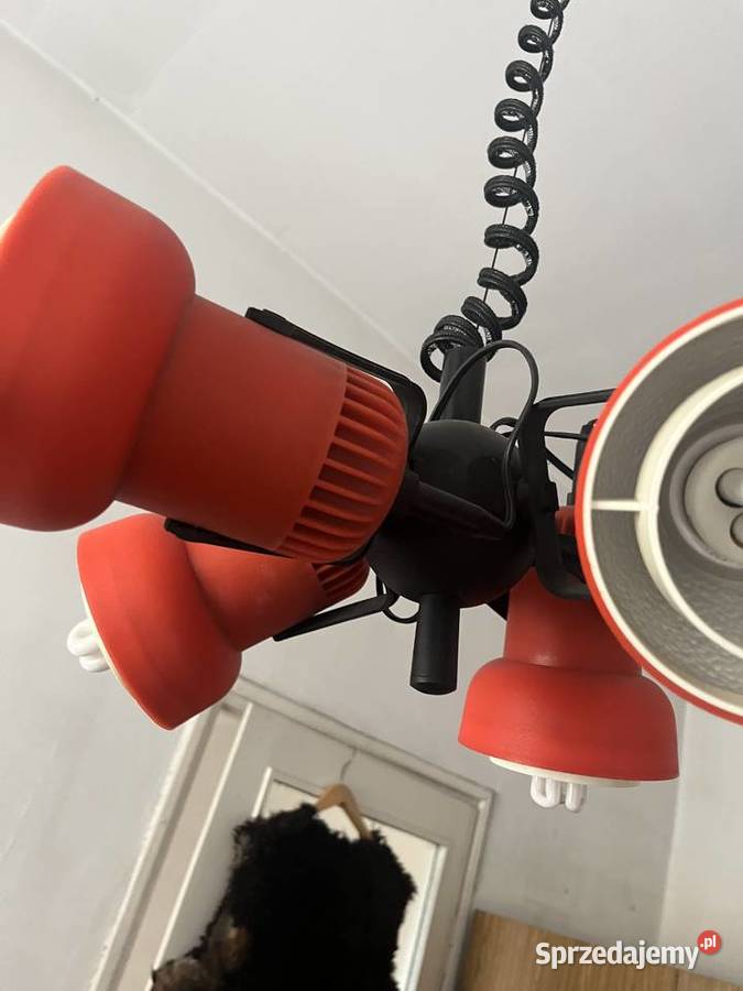 Czerwona lampa wisząca w stylu PRL Połam Piła Pozostałe
