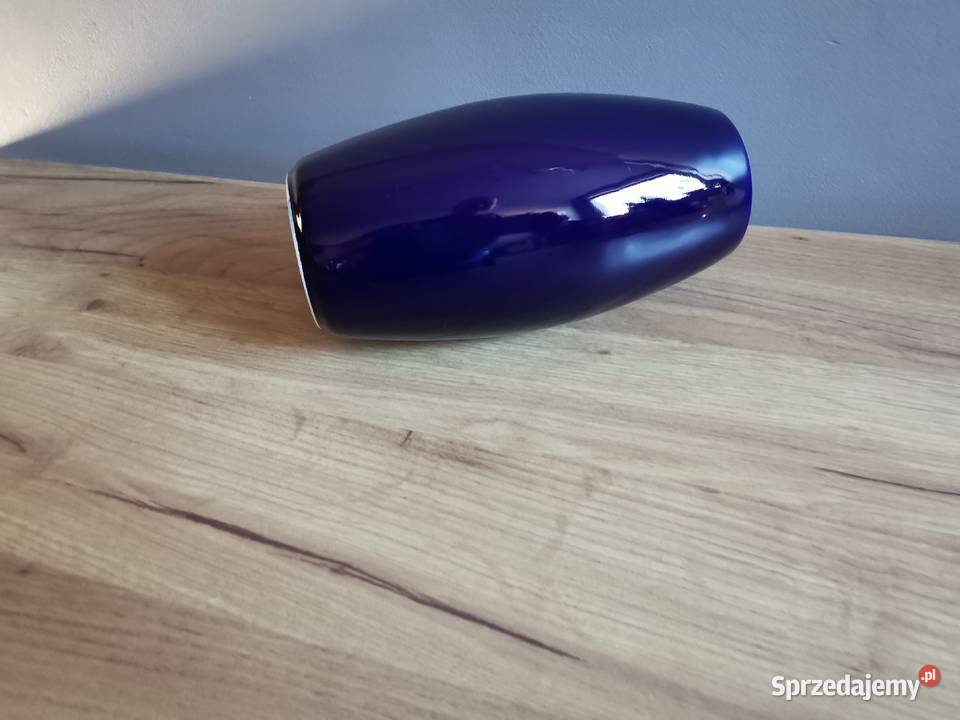 Stary niebieski kobaltowy wazon porcelit