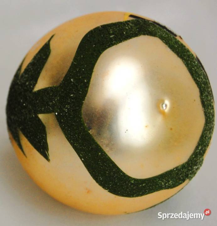 Stara bombka szklana ręcznie malowana 8 Mikołaj Lublin