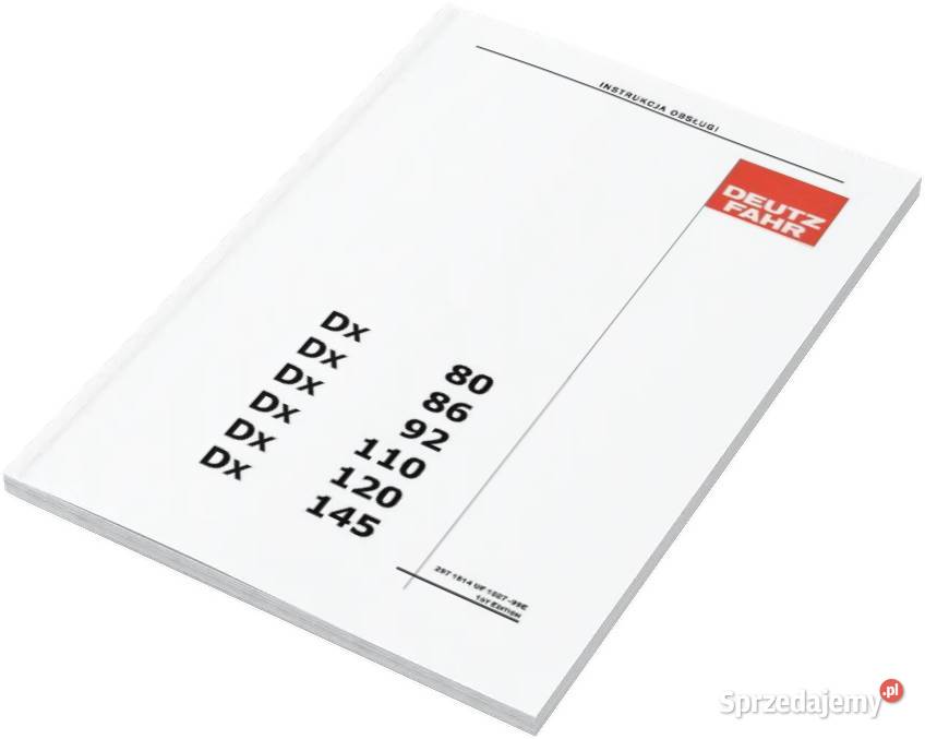 Instrukcja obsługi Deutz Fahr DX 110 120 145 Pozostałe wielkopolskie Szamotuły