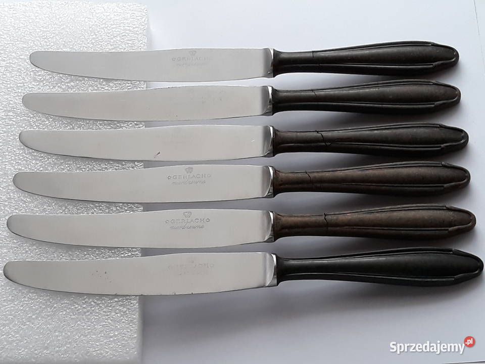 Noże obiadowe BAKELIT Gerlach sztućce PRL Dąbrowa Górnicza sprzedam
