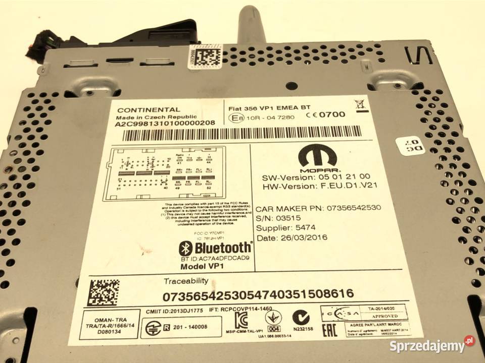 RADIO FIAT TIPO 07356542530 ODTWARZACZ sprzedam