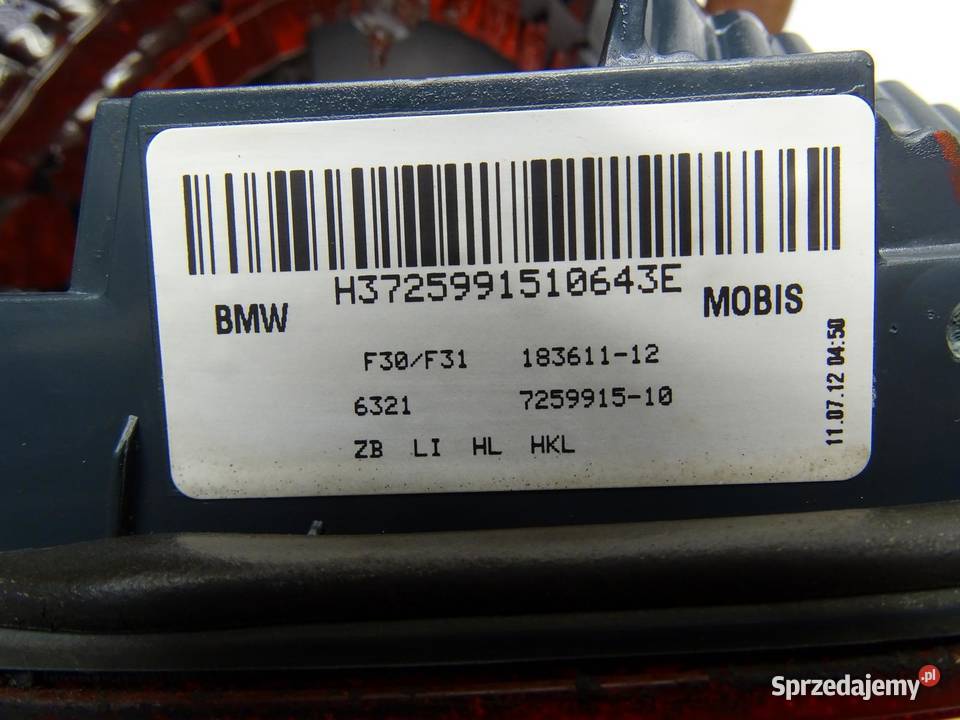 LAMPA LEWA LEWY TYŁ TYLNA W KLAPE 7259915 BMW małopolskie sprzedam