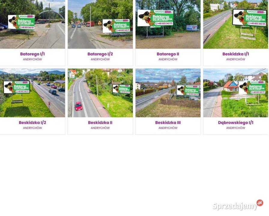 Reklama Billboard Andrychów centrum miasta Zator