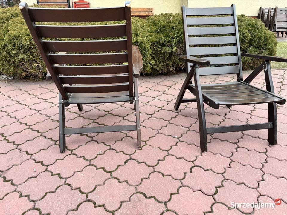 Leżak drewniany ogrodowy na taras brązowy Garwolin