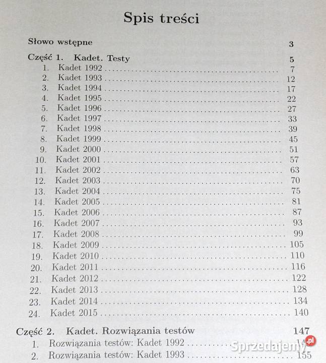 Kangur matematyczny 19922015 Kadet Chełm