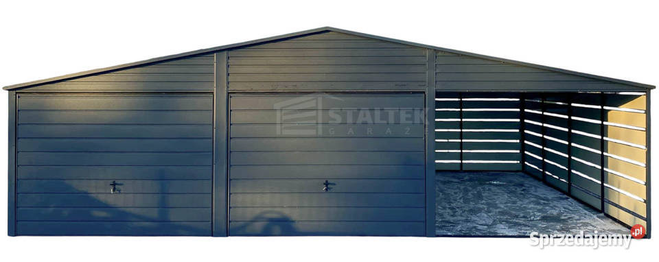 Garaż blaszany 6x6m wiata 3m 2x Brama drzwi Grudziądz