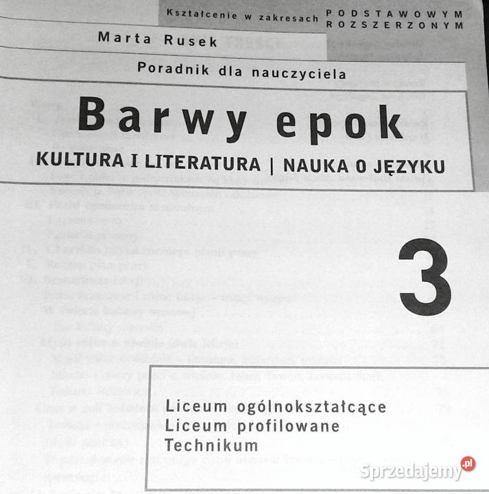 Barwy epok 3 Nauka o języku Marta Rusek Rok wydania 2004 Chełm