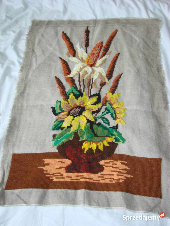 Wzaon z kwiatami haft krzyżykowy sprzedam