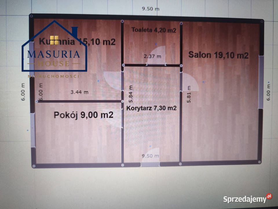 Mieszkanie na parterze z balkonem Kamieniec 54.7m2