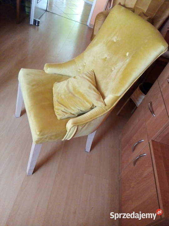 Fotel piękny nowy welur Giżycko
