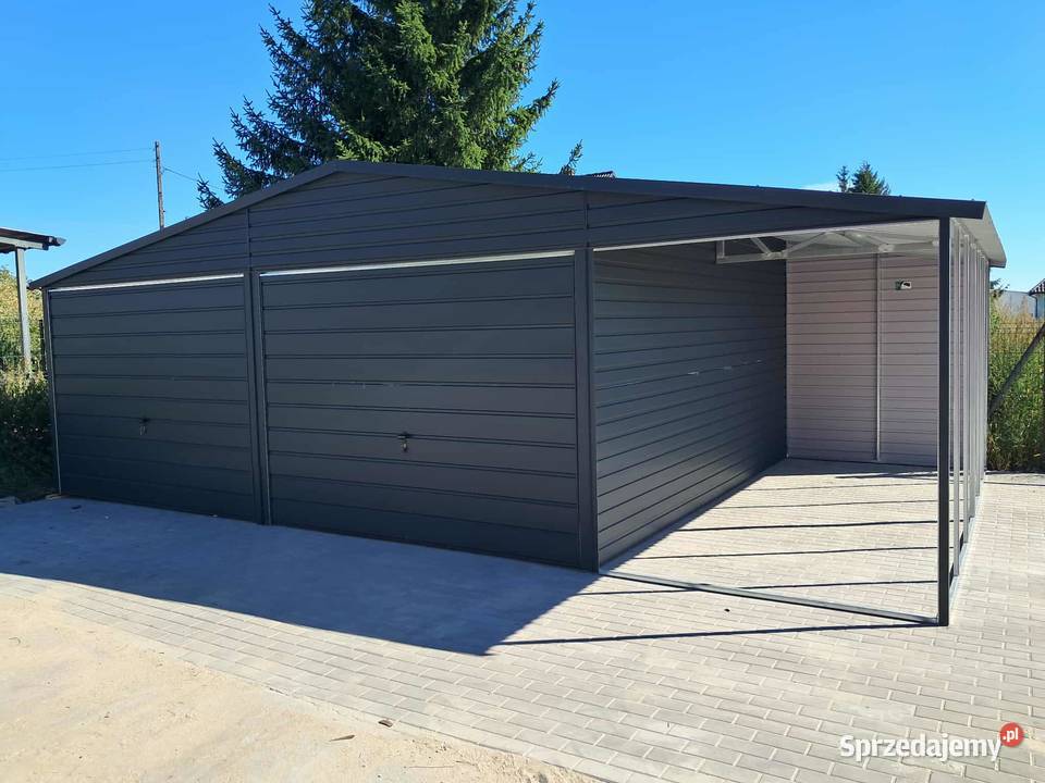 Garaż blaszany wiata Wzmocniony profilami Mińsk Mazowiecki