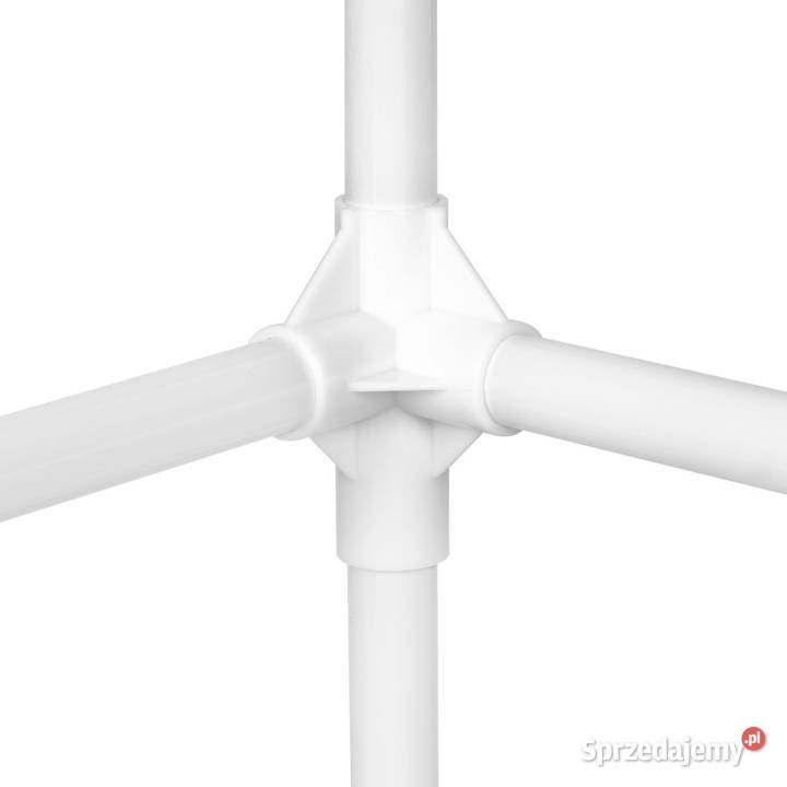 Stojący wieszak na ubrania z półkami biały sprzedam