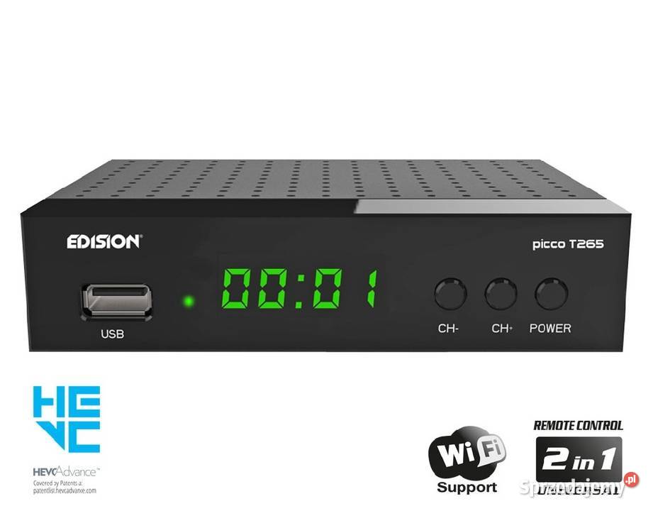 Dekoder Tuner EDISON picco T265 DVBT2 H265HEVC Bytom