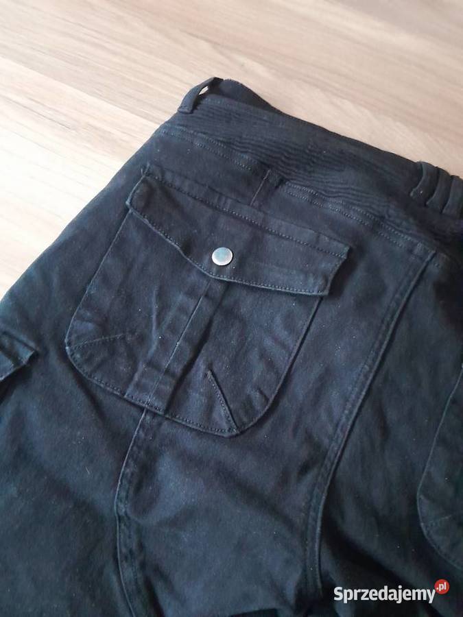Spodnie motocyklowe męskie LXL bojówki czarne