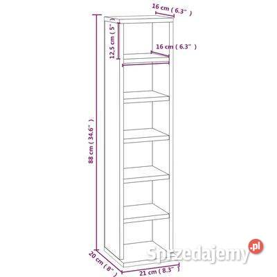 vidaXL Szafka na płyty CD brązowy dąb 21x20x88 Pozostałe mazowieckie Warszawa