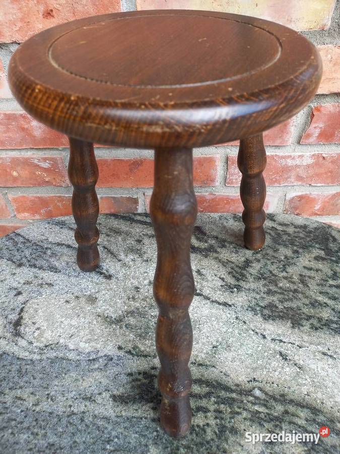 Kwietnik dębowy okrągły drewniany Stojak na zachodniopomorskie Gawroniec