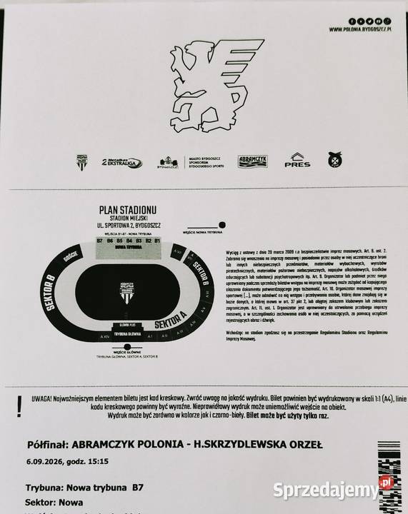 2 Bilety na żużel Bydgoszcz Łódź