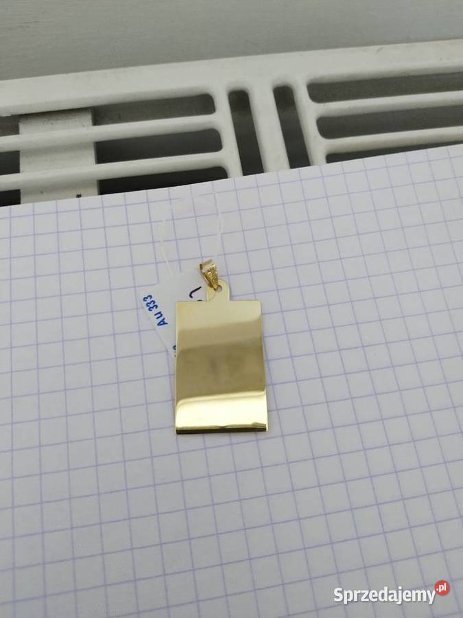 Złota Nowa zawieszka prostokąt bez wzoru pr333 Wałcz sprzedam