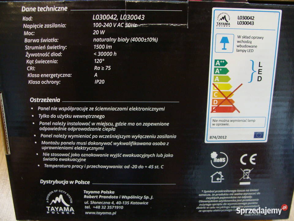 Oprawa LED podtynkowa MILD 20W neutralna biała łódzkie Wieluń sprzedam