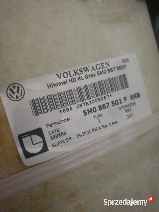 Podsufitka VW Golf 5 Plus 5D listwy uszczelki Biłgoraj sprzedam