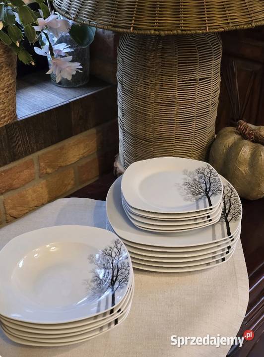 159 Zestaw 18 sztuk talerzy drzewa Talerze i talerzyki Zabrze sprzedam