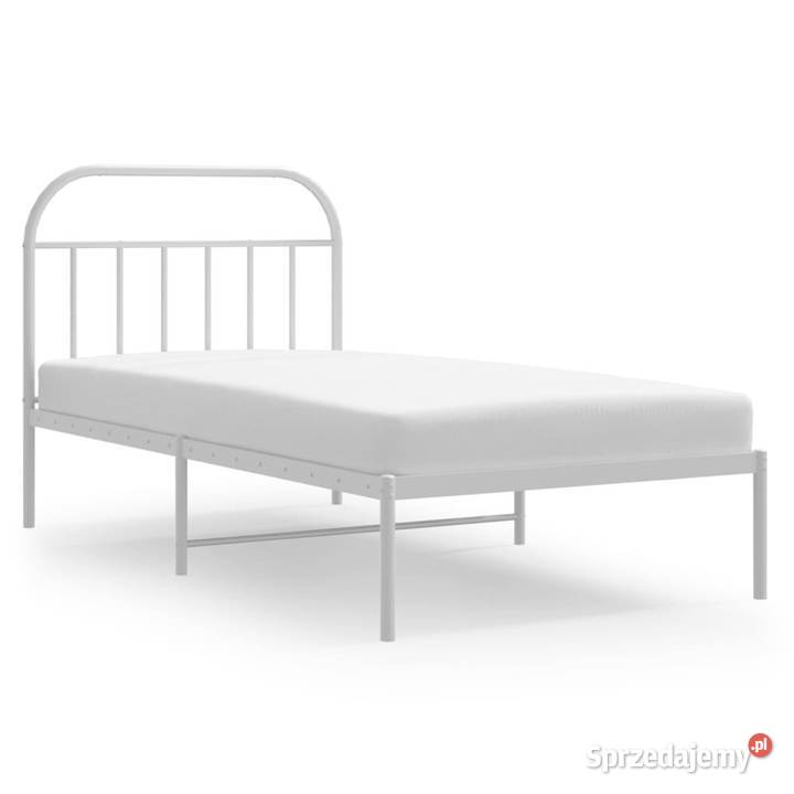 Łóżko Metalowe Białe Rama Łóżka Ze Stelażem 207cm Warszawa