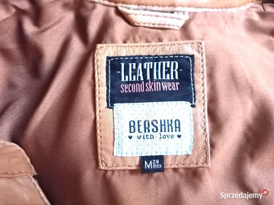 Kurtka brąz SKÓRA Bomberka r 3638 damska Bershka Białystok sprzedam