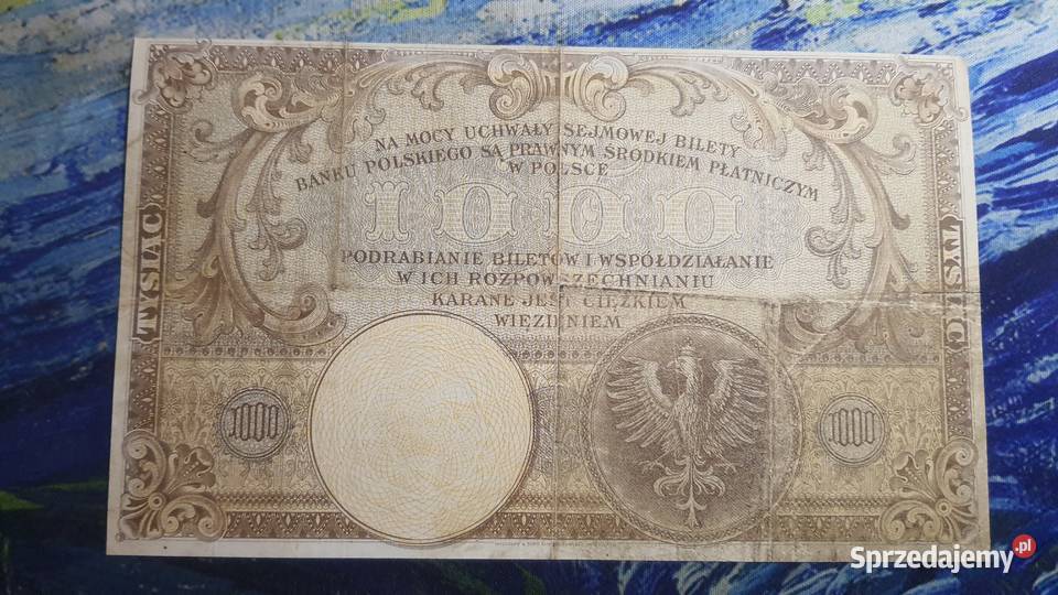 RARYTAS 1000 złotych 1919 s A mazowieckie Warszawa