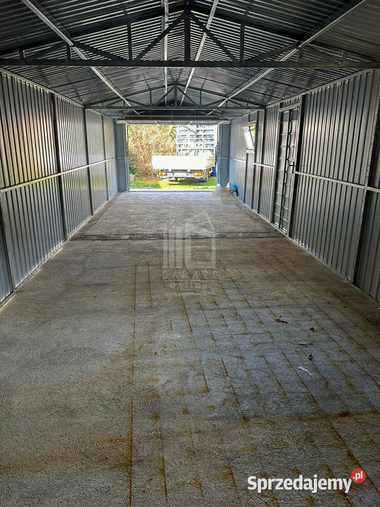 Garaż blaszany 4x12m brama uchylna drzwi 2x okno samodzielny Kłodzko