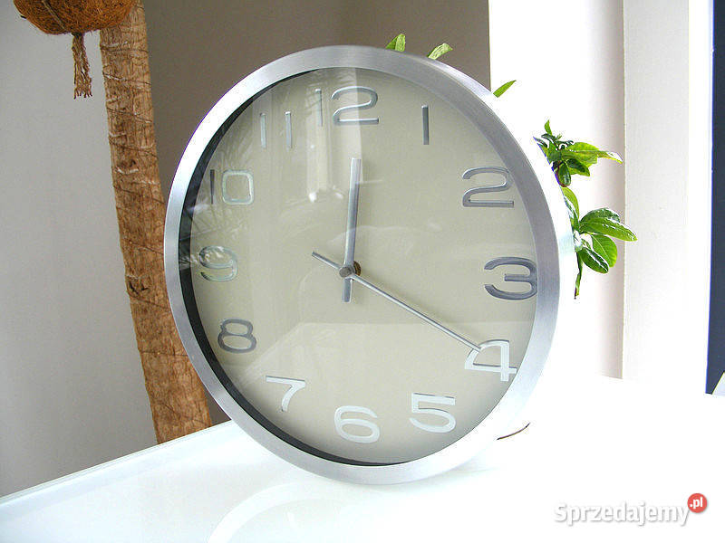 Zegar naścienny biały stan idealny stal łódzkie Łódź