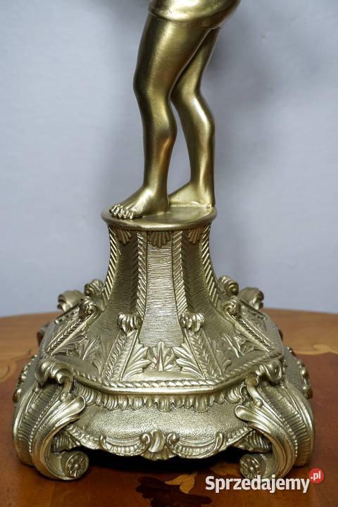 FIGURALNA PATERA KRYSZTAŁOWA Z BRĄZEM Porcelana i szkło Niemcza sprzedam