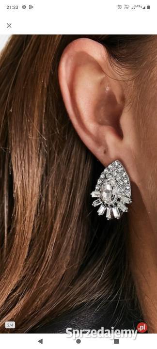 Wytworne Bogato zdobione kolczyki ślubne z Kraków sprzedam