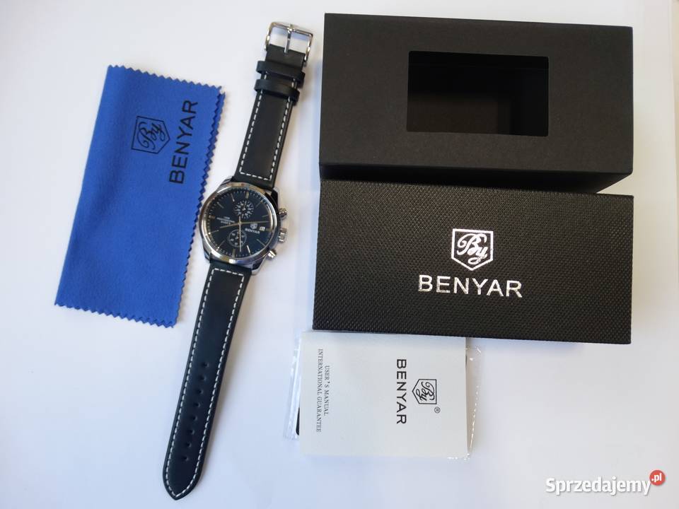 Zegarek męski granatowy Benyar pasek chronograf na rękę Gorzów Wielkopolski