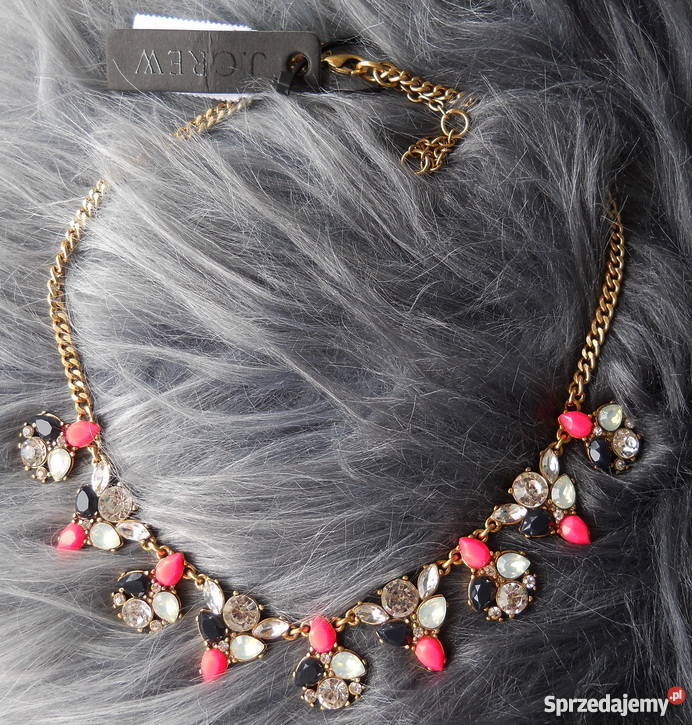 Nowy JCREW Przepiękny Naszyjnik Kolia Kamienie pozłacane Naszyjniki