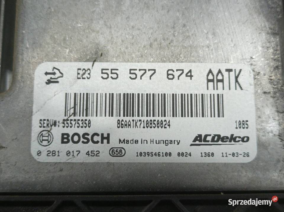 STEROWNIK SILNIKA 55577674 0281017452 20 D 160 osobowe świętokrzyskie