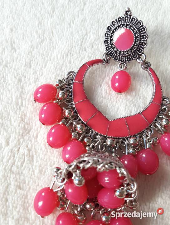 Długie kolczyki orientalne jhumki kolor srebrny Szczecin