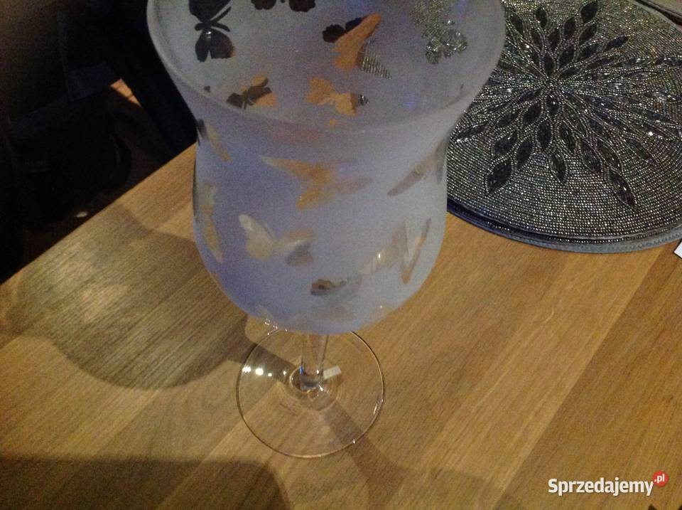 Kielich Ozdobny Lampion Szklany Vintage Dom i Ogród lubuskie Nowa Sól sprzedam