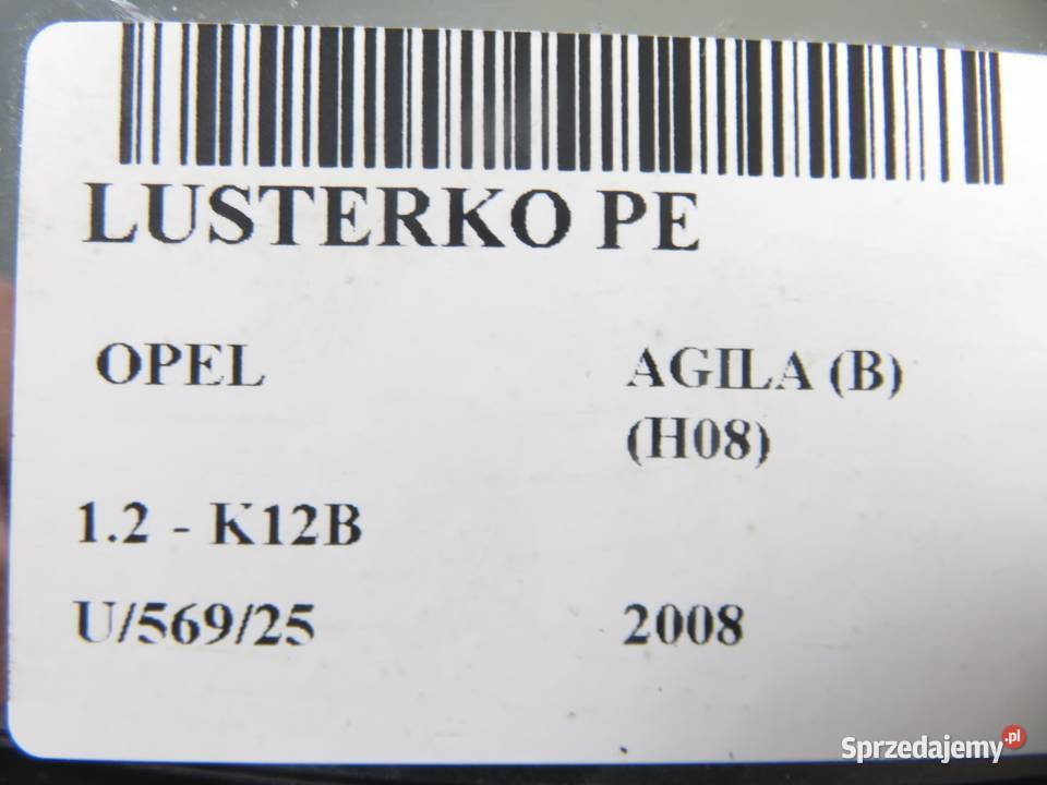 LUSTERKO PRAWE OPEL AGILA B 3601103R ZCHD