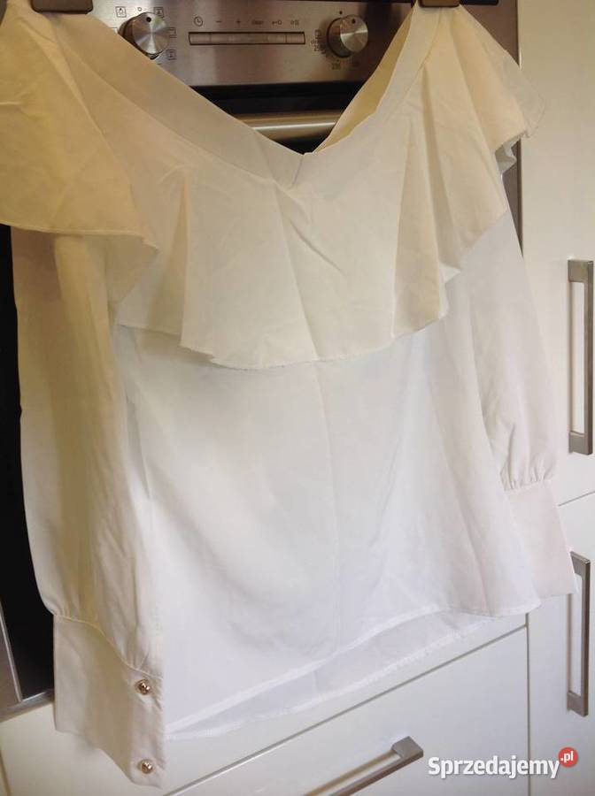 Bluzka Biała Damska Hiszpanka XS falbany j nowa Bluzki i koszule Nowa Sól