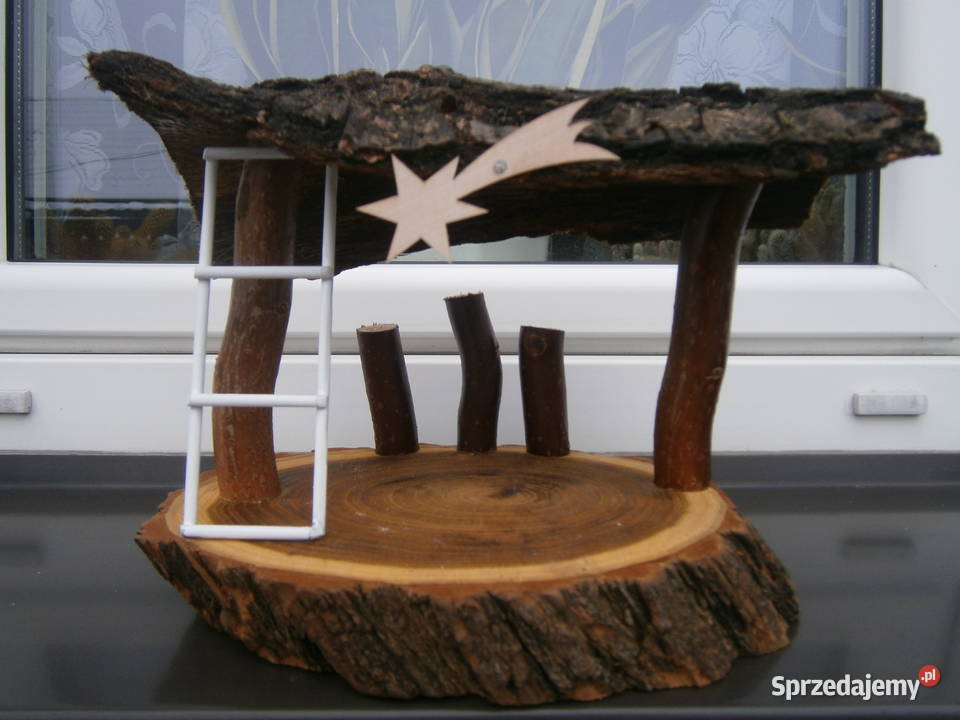 Szopka Bożonarodzeniowa na drewnie drewniana Siedlce