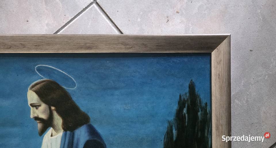 Obraz religijny olejny ręcznie malowany duży małopolskie Nowy Sącz