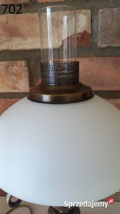 Lampka metalowa Stołowa Gabinetowa Nocna Szklany Gawroniec