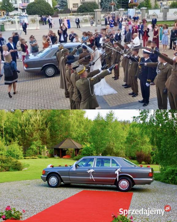 Mercedes W126 SKlasa Long Wynajem do Ślubu Warszawa obsługa imprez