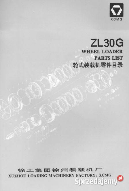 XCMG ZL30G katalog częsci zamiennych motoryzacja, transport Książki i Podręczniki świętokrzyskie Kielce